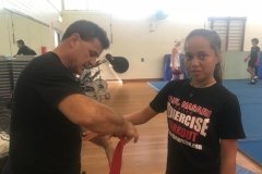 girl strap hand